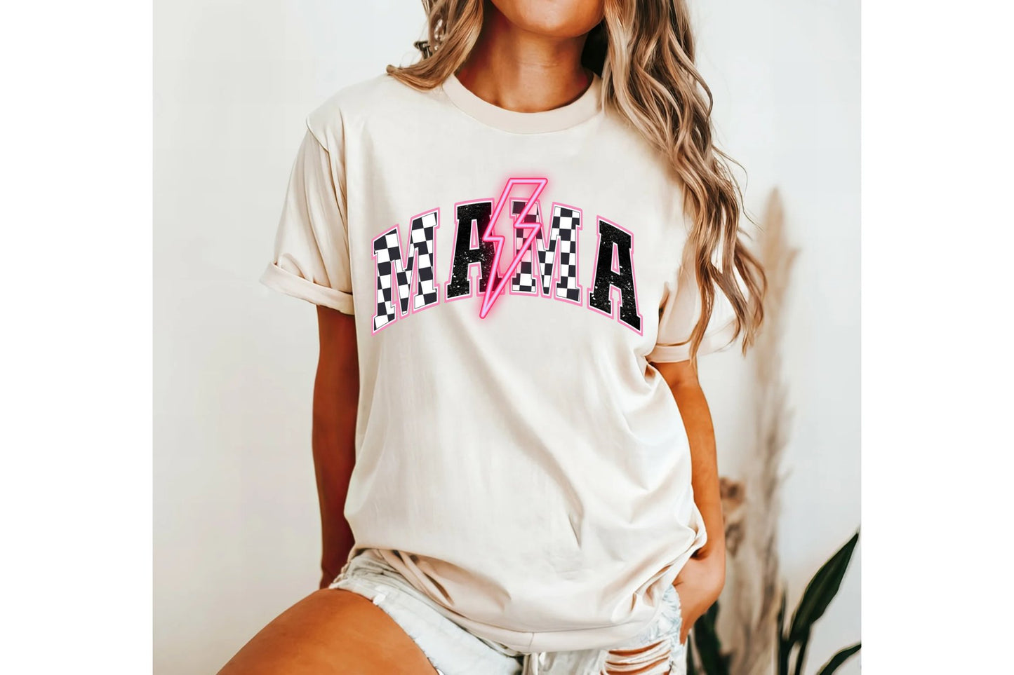 Mama checkered tee