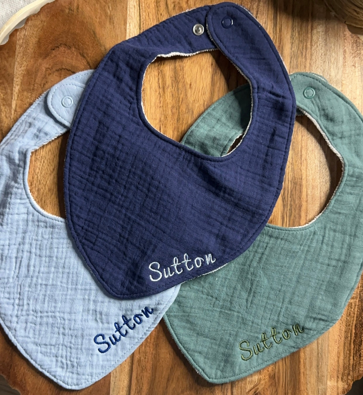 Personalized embroidered babyboy bib