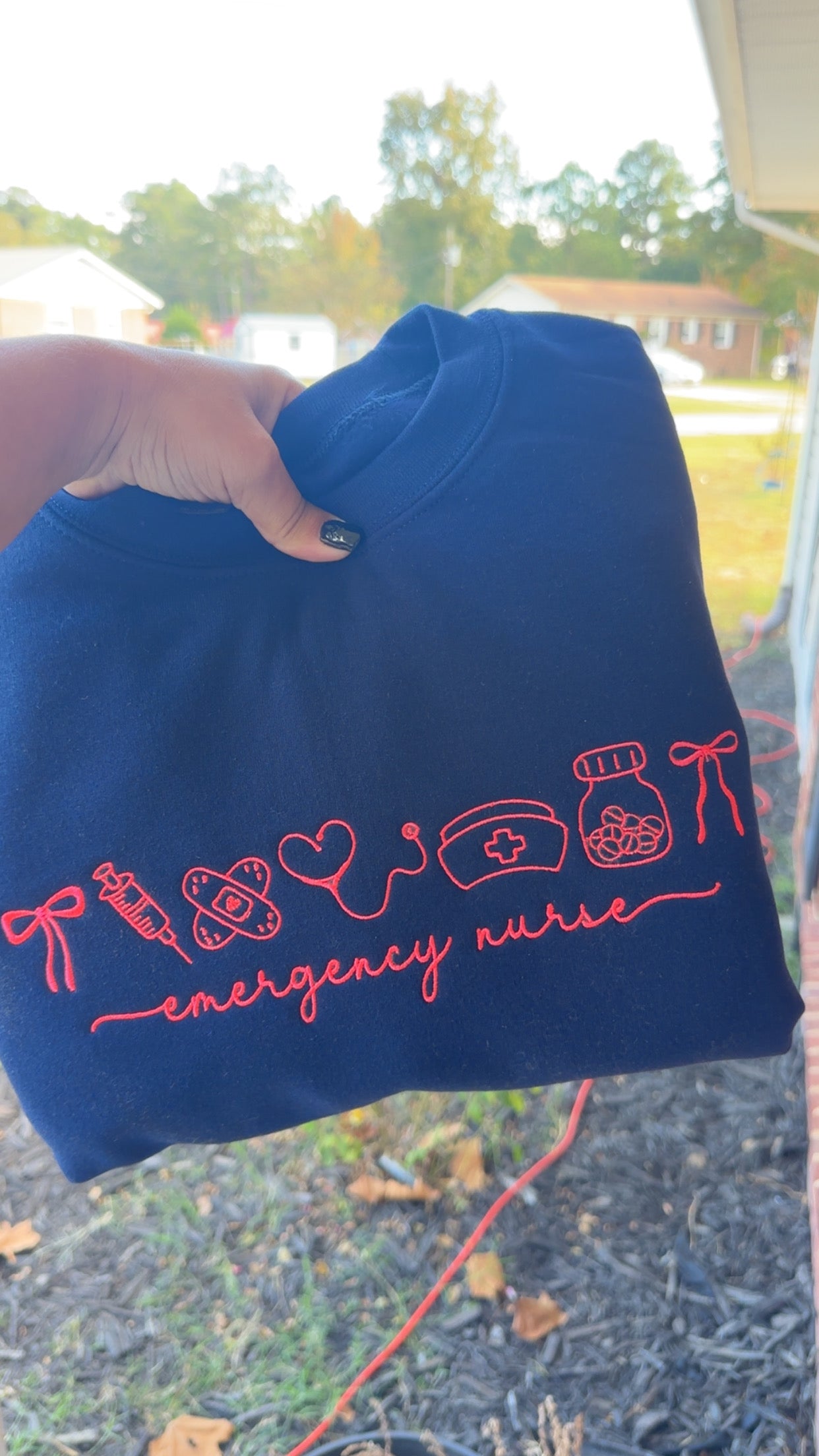 Emergency Nurse Embroidered Sweatshirt
