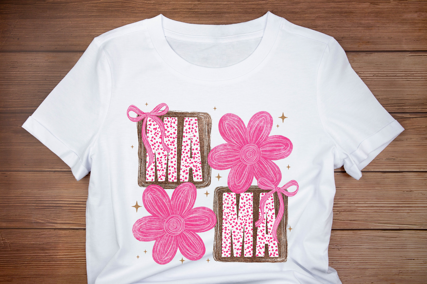 MAMA floral short sleeve Gildan or Comfort Colors Tee