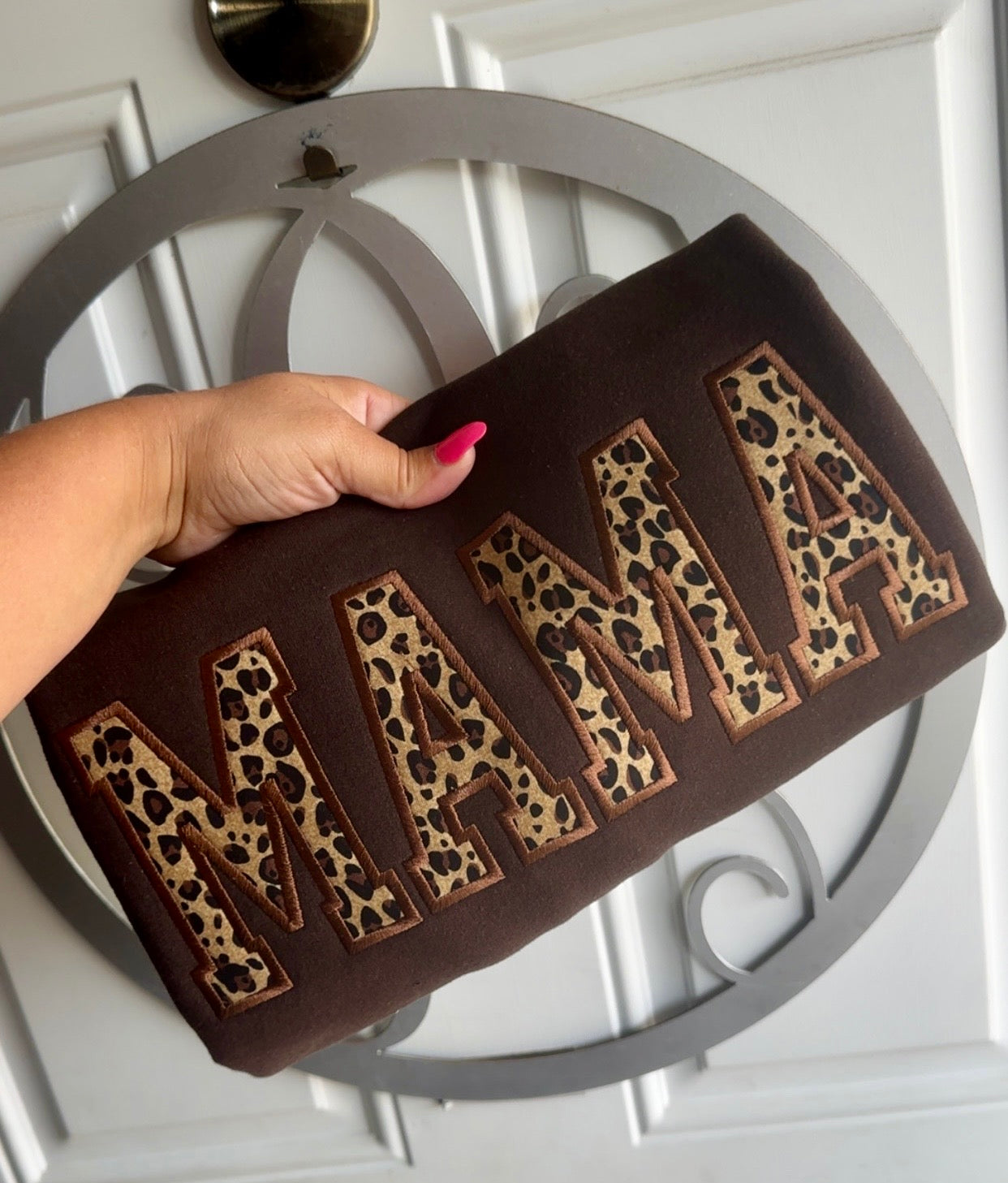 Leopard MAMA Embroidered Sweatshirt