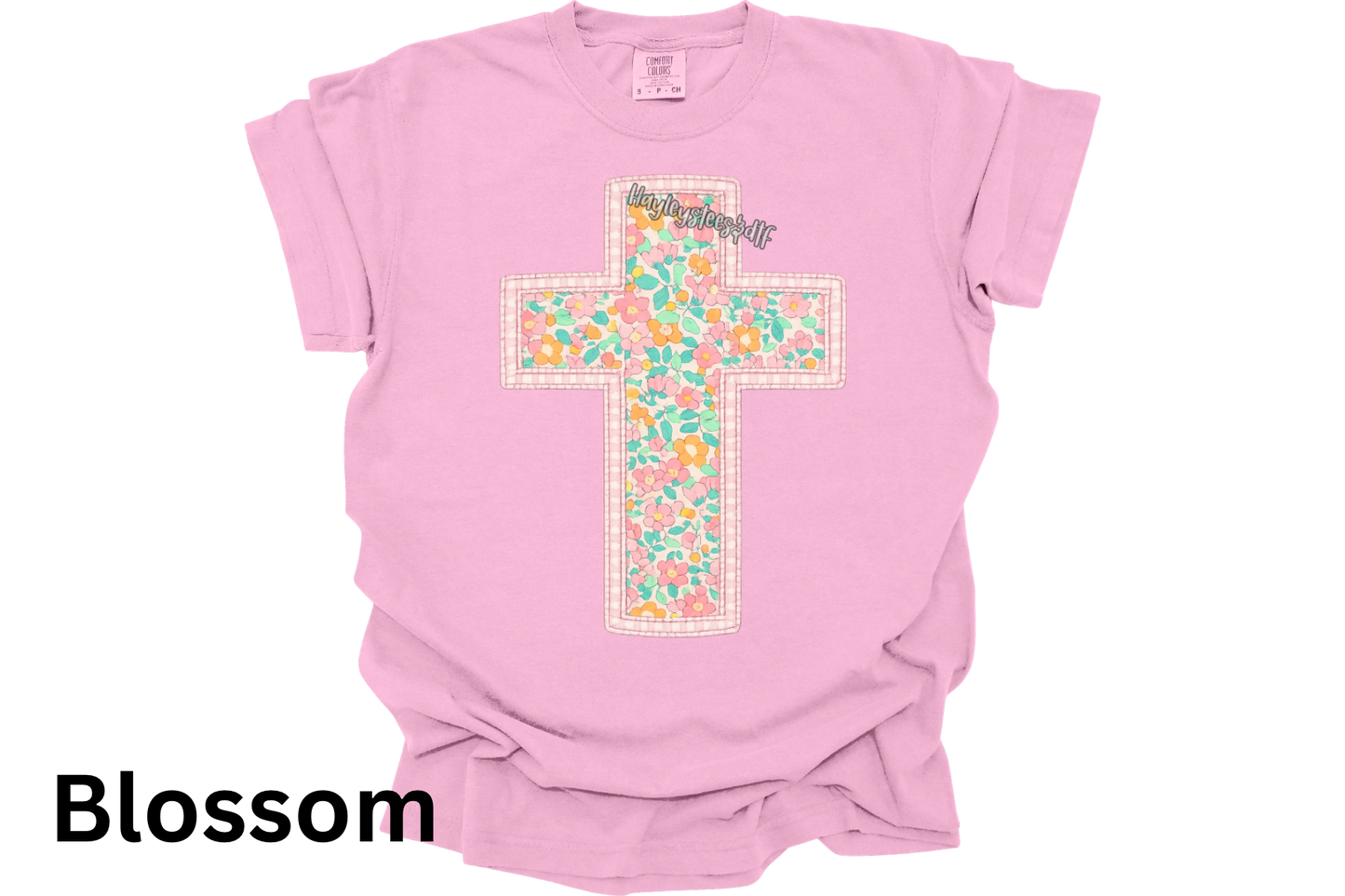 Spring Floral Cross Tee