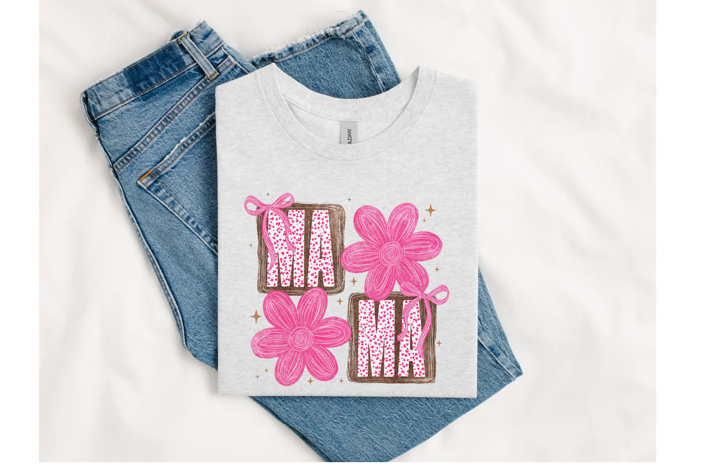 MAMA floral short sleeve Gildan or Comfort Colors Tee
