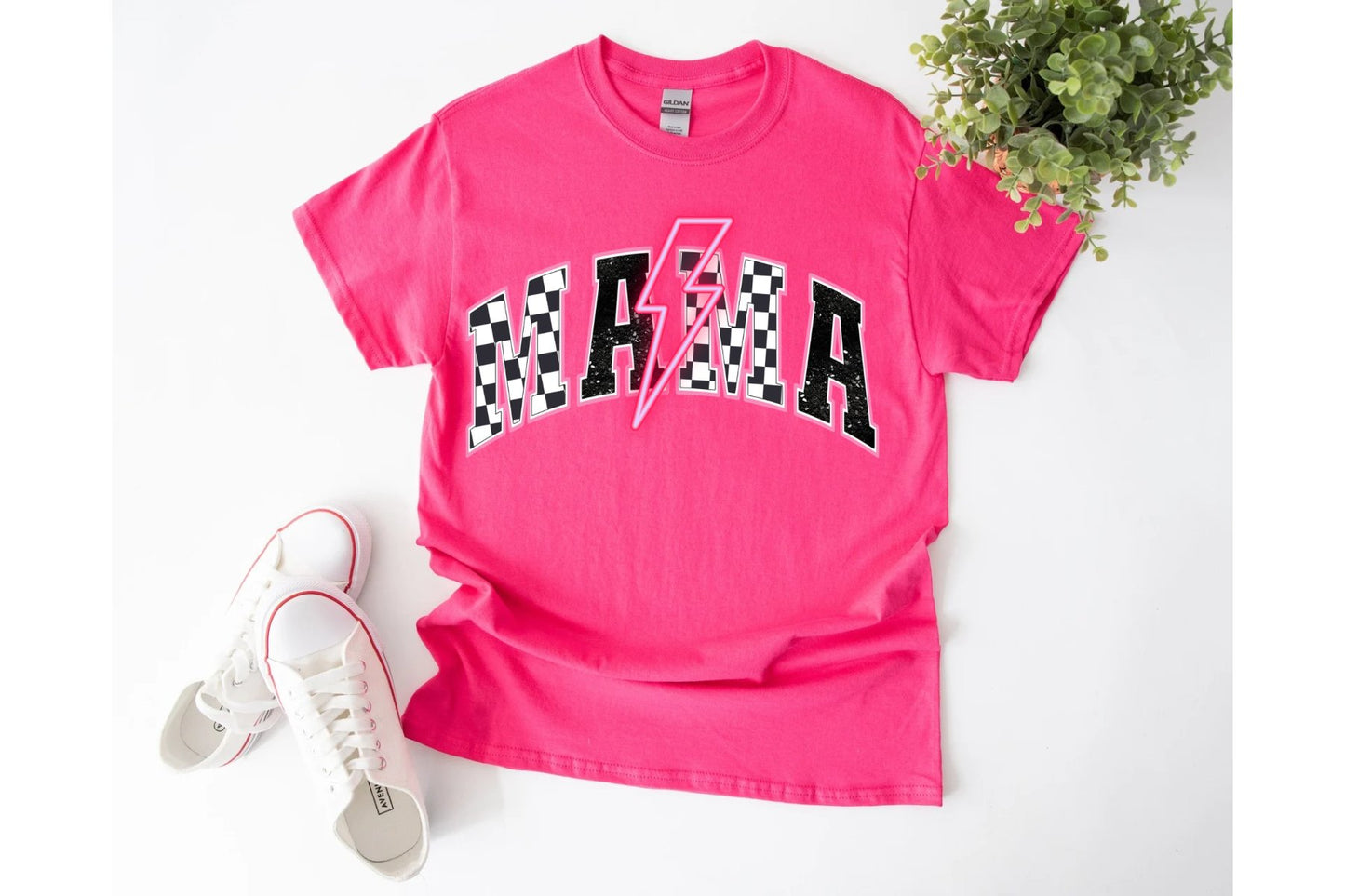 Mama checkered tee