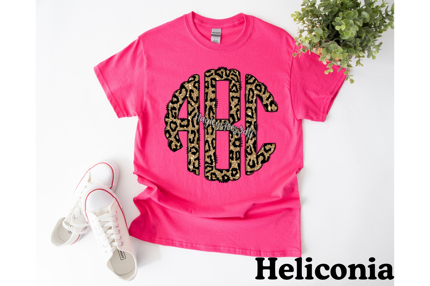 Leopard Scalloped Monogram