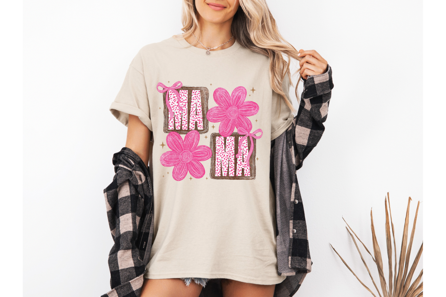 MAMA floral short sleeve Gildan or Comfort Colors Tee