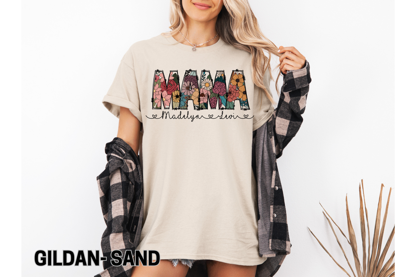 CUSTOM boho floral mama with names