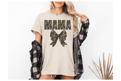 Camo mama coquette tee or sweatshirt