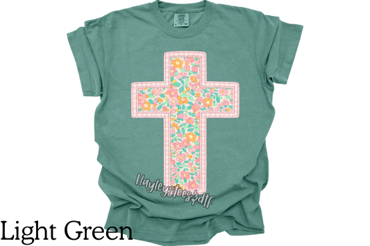 Spring Floral Cross Tee