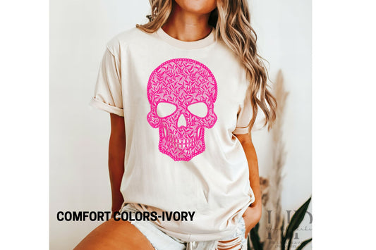 Hot Pink Skull Tee