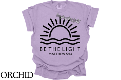 Be the Light Matthew 5:14 Christian T-Shirt | Inspirational Faith Shirt | Comfort Colors Graphic Tee