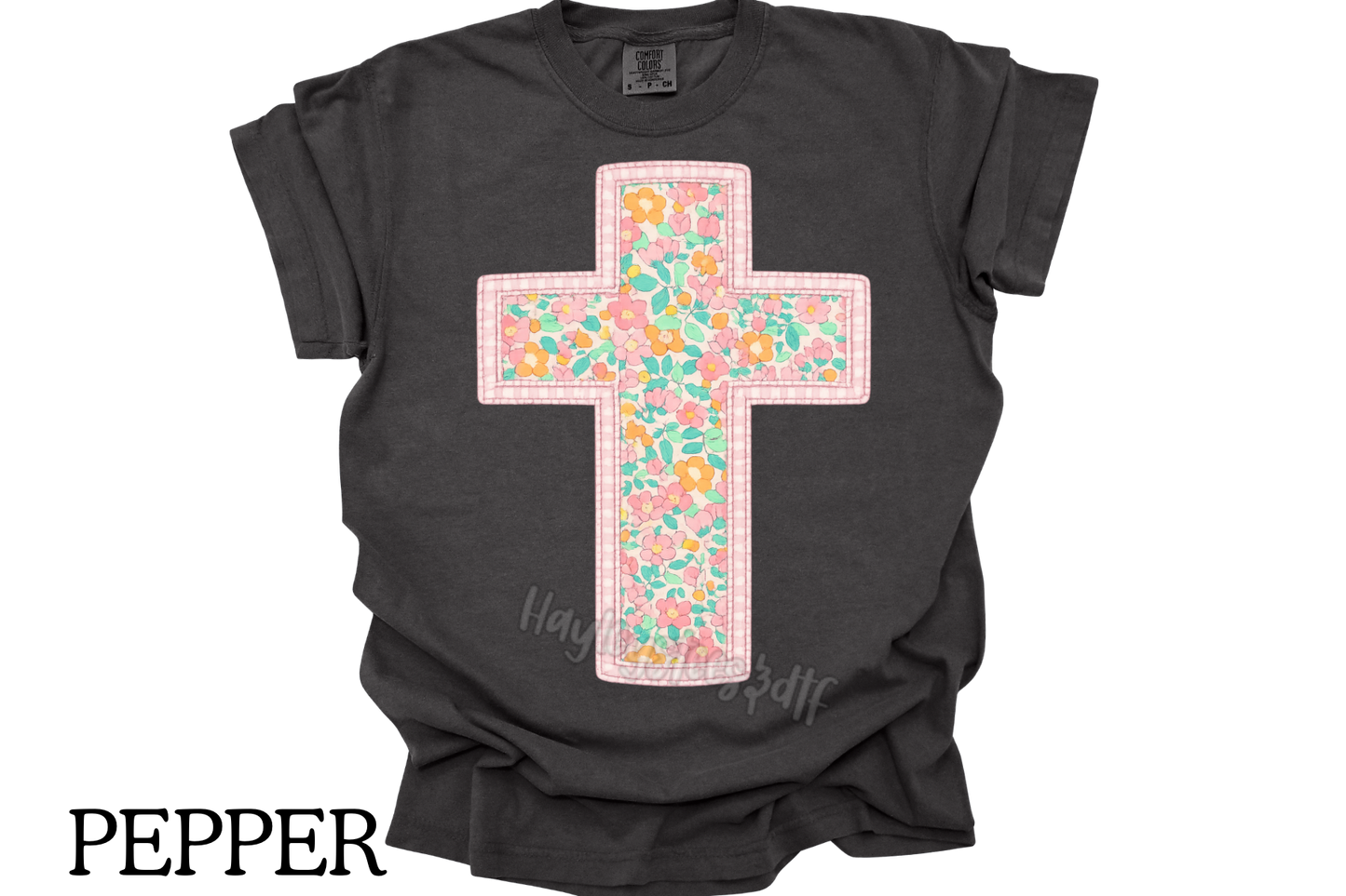 Spring Floral Cross Tee