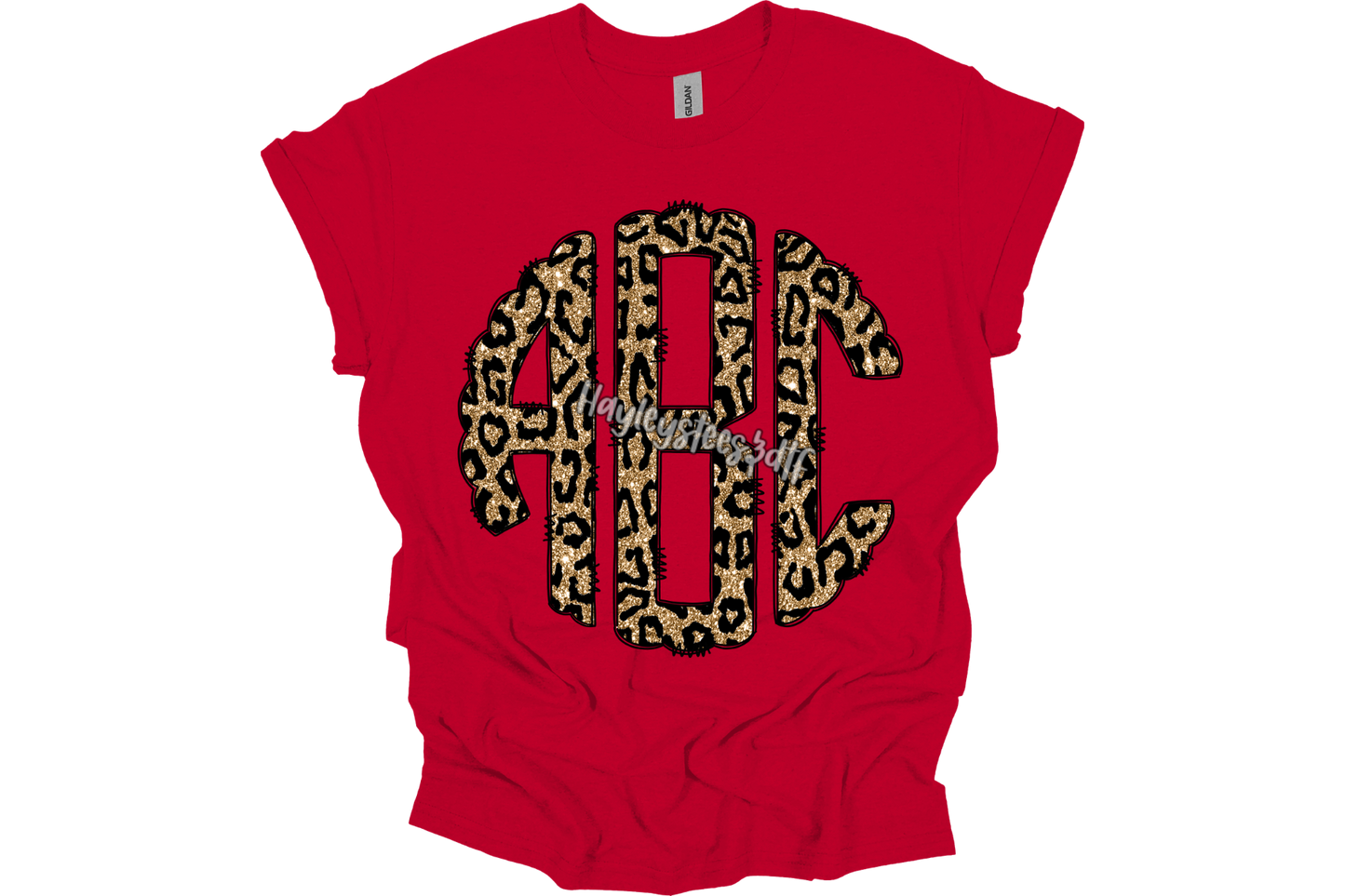 Leopard Scalloped Monogram