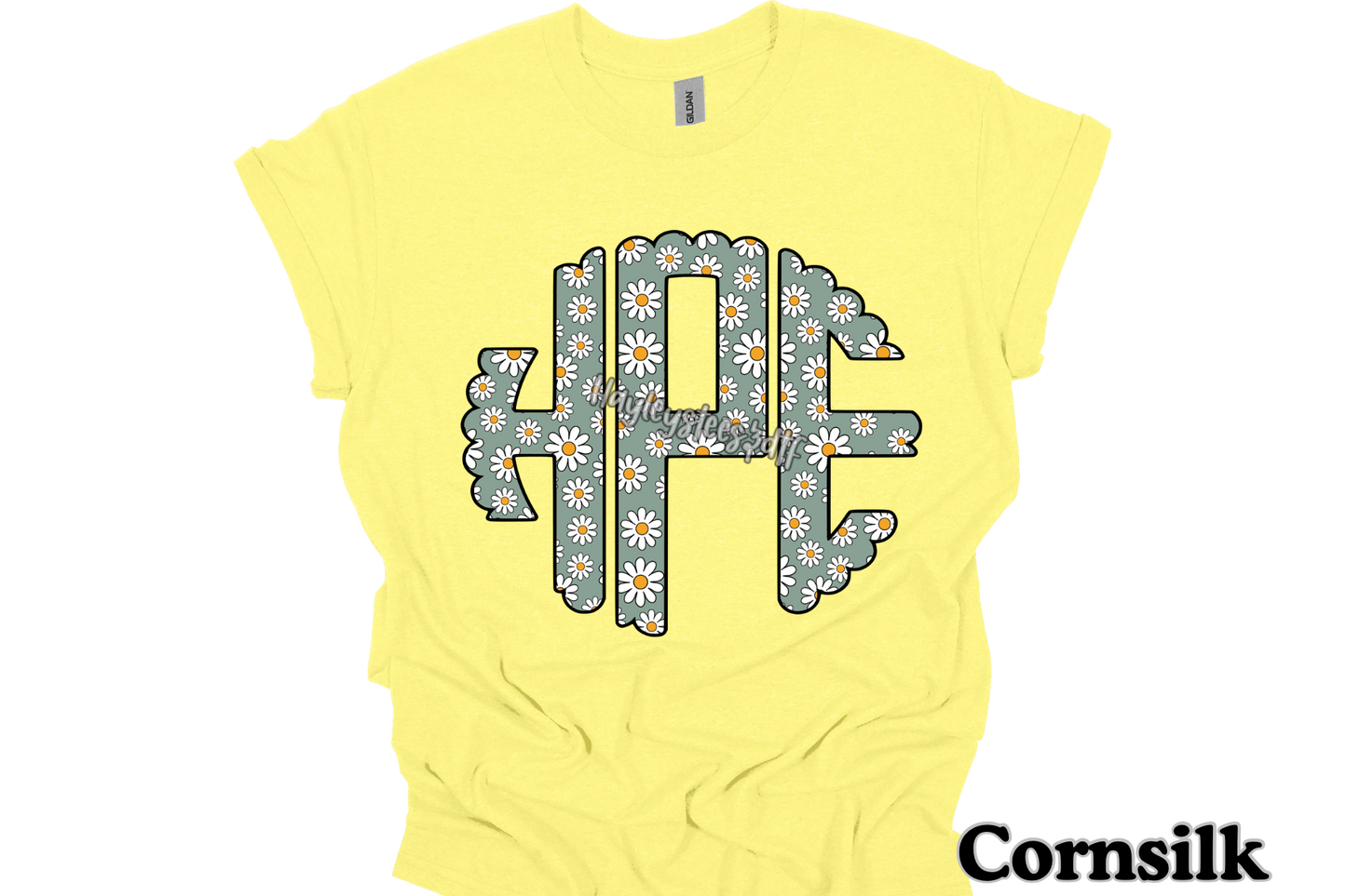 Spring Floral Scalloped Monogram