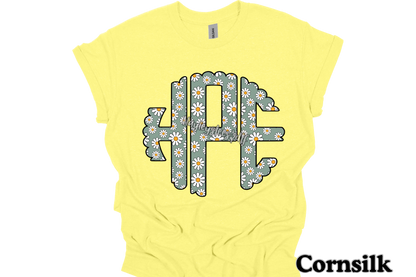 Spring Floral Scalloped Monogram