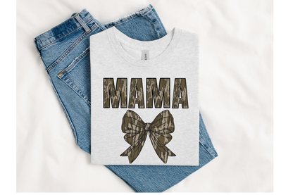 Camo mama coquette tee or sweatshirt