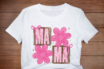 MAMA floral short sleeve Gildan or Comfort Colors Tee