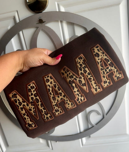 Leopard MAMA Embroidered Sweatshirt
