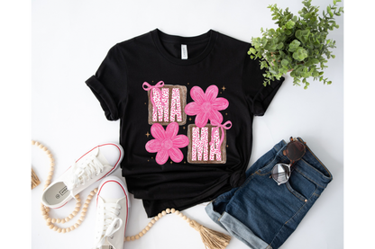 MAMA floral short sleeve Gildan or Comfort Colors Tee
