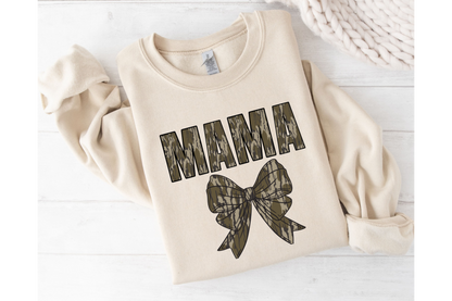 Camo mama coquette tee or sweatshirt