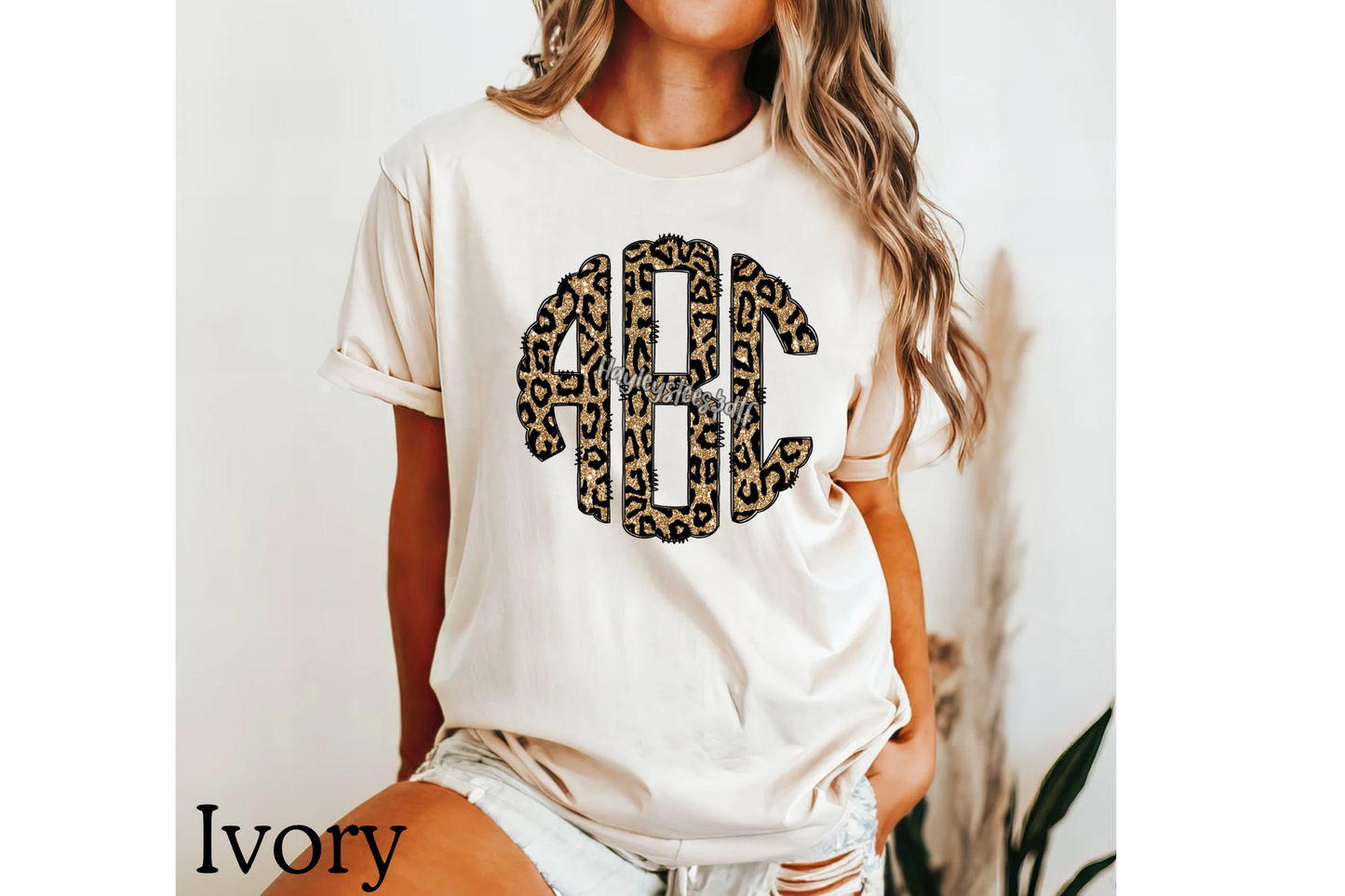 Leopard Scalloped Monogram