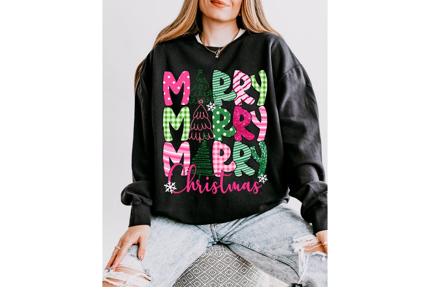 Merry Stacked Tee/Sweatshirt