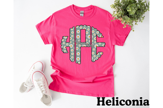 Spring Floral Scalloped Monogram
