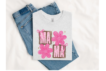 MAMA floral short sleeve Gildan or Comfort Colors Tee