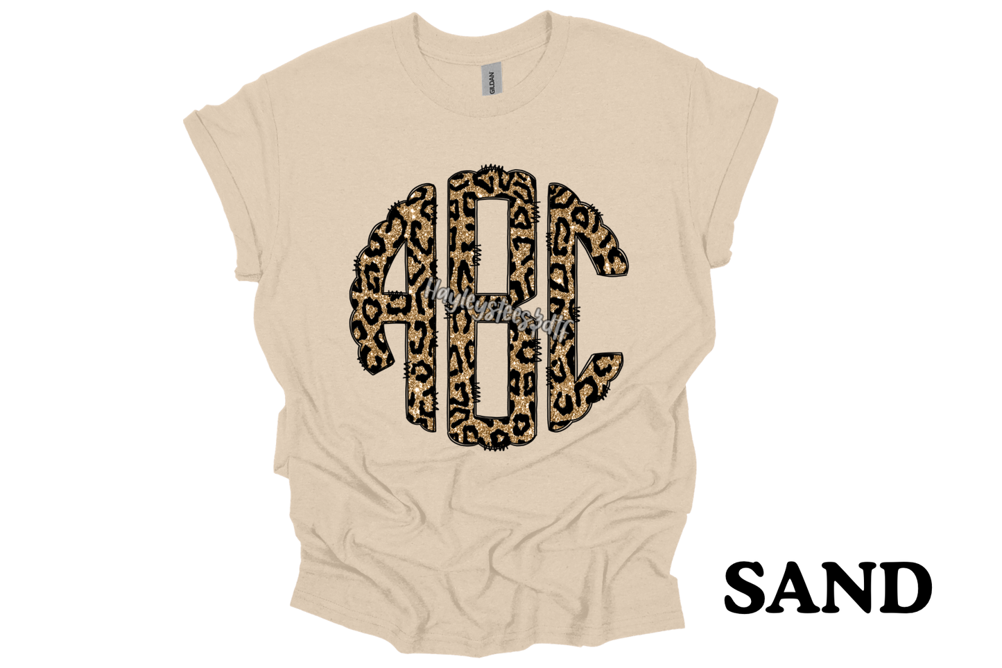 Leopard Scalloped Monogram