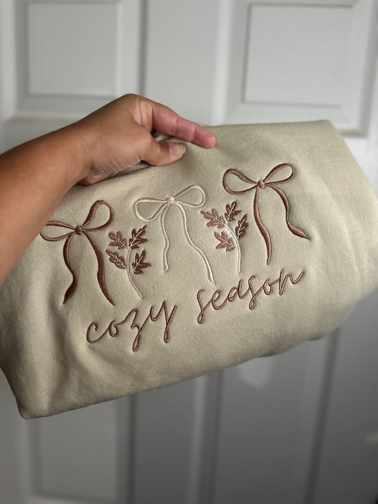 Cozy Season Embroidered Gildan Sweatshirt – Fall & Winter Pullover