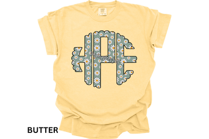 Spring Floral Scalloped Monogram