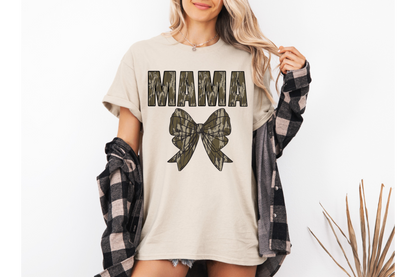 Camo mama coquette tee or sweatshirt