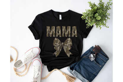 Camo mama coquette tee or sweatshirt