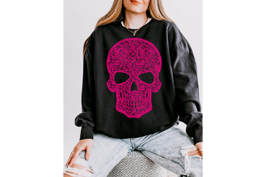 Hot Pink Skull Sweatshirt