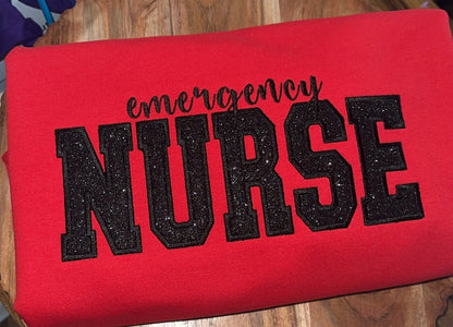 Emergency Nurse Embroidered Sweatshirt