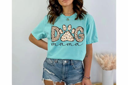 Leopard dog mama Gildan or comfort colors tee