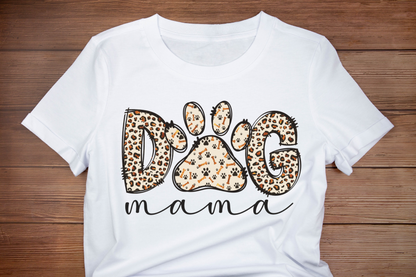 Leopard dog mama Gildan or comfort colors tee
