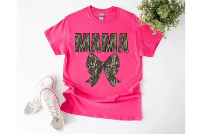 Camo mama coquette tee or sweatshirt