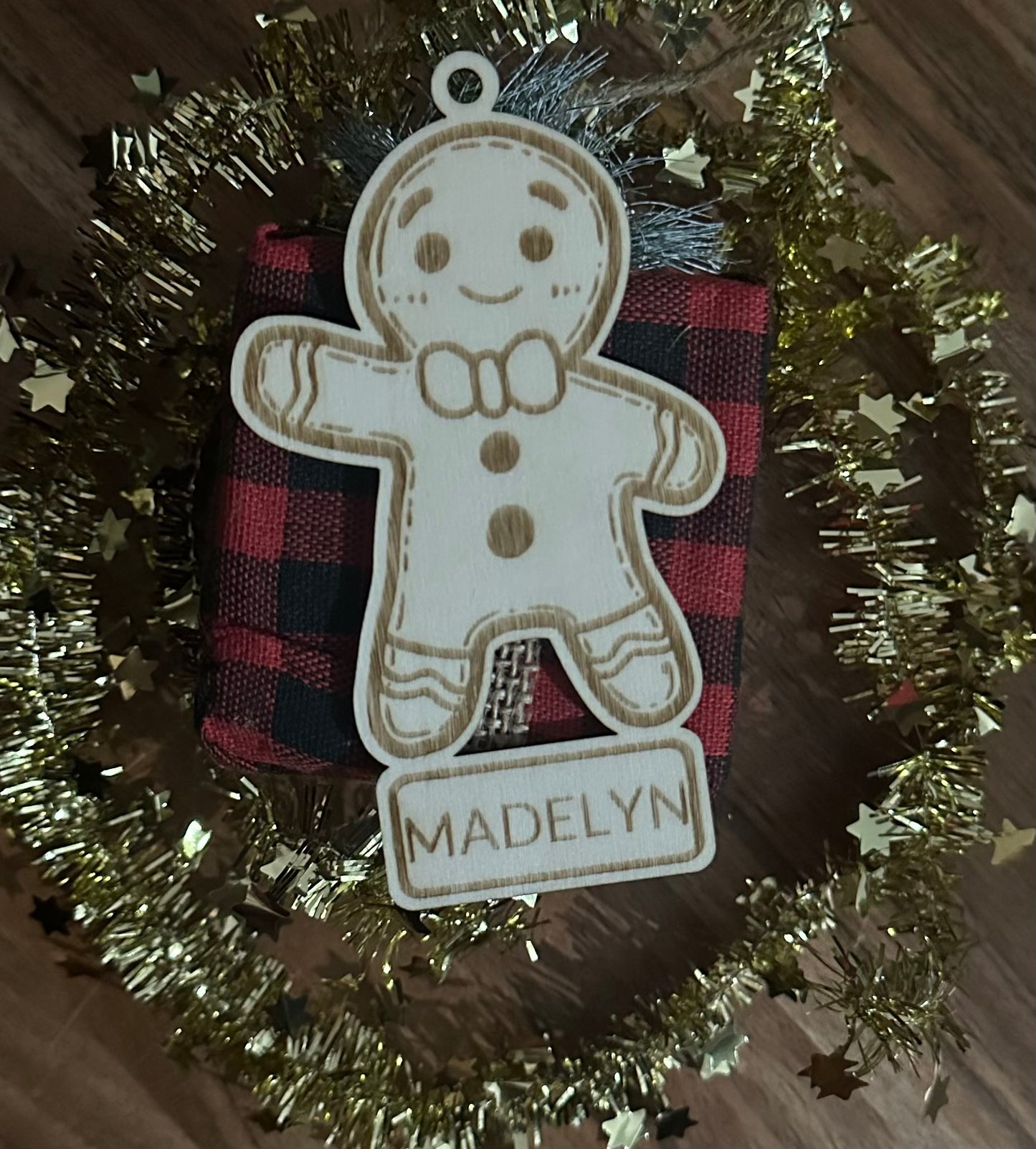 Gingerbread personalized Christmas ornament