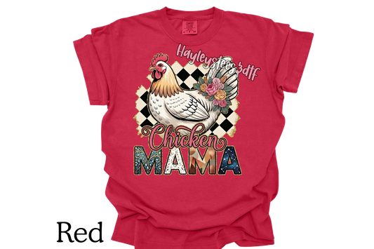 Chicken Mama Comfort Colors Graphic Tee – Farmhouse Chicken Lover Shirt – Country Mama Shirt