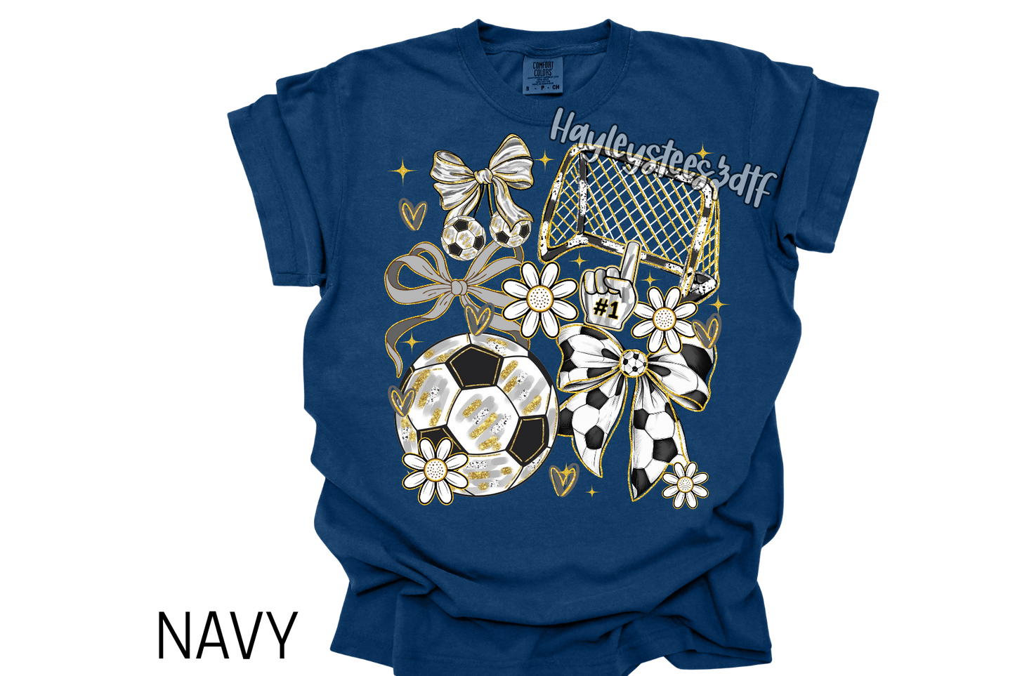 Coquette Soccer Bow Comfort Colors T-Shirt | Trendy Soccer Mom Graphic Tee | Cute Game Day Shirt | Soccer Lover Shirt | Comfort Colors Ivory Tee