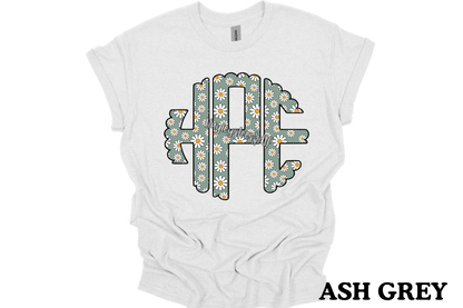 Spring Floral Scalloped Monogram