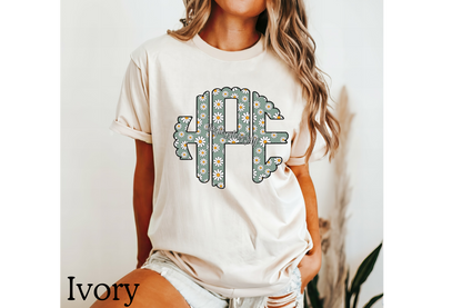 Spring Floral Scalloped Monogram