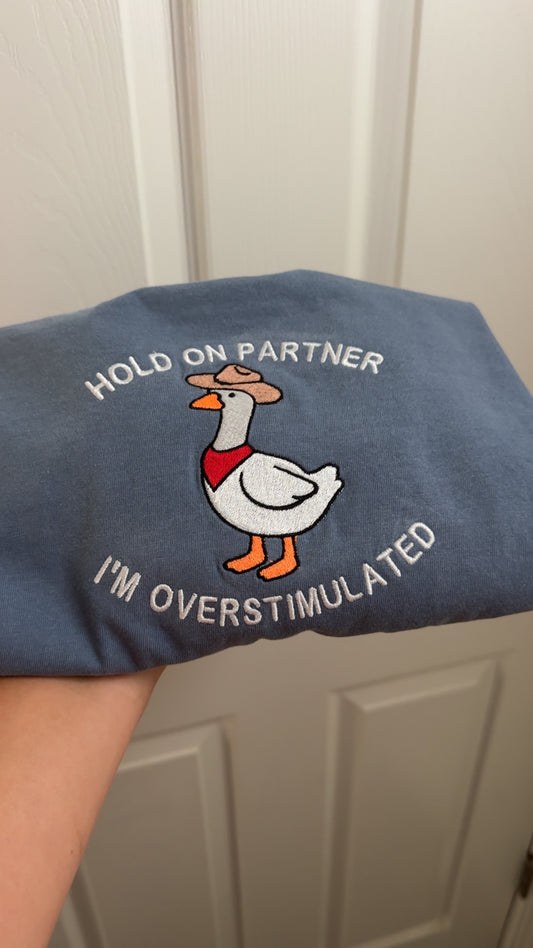 Hold on Partner Embroidered TShirt