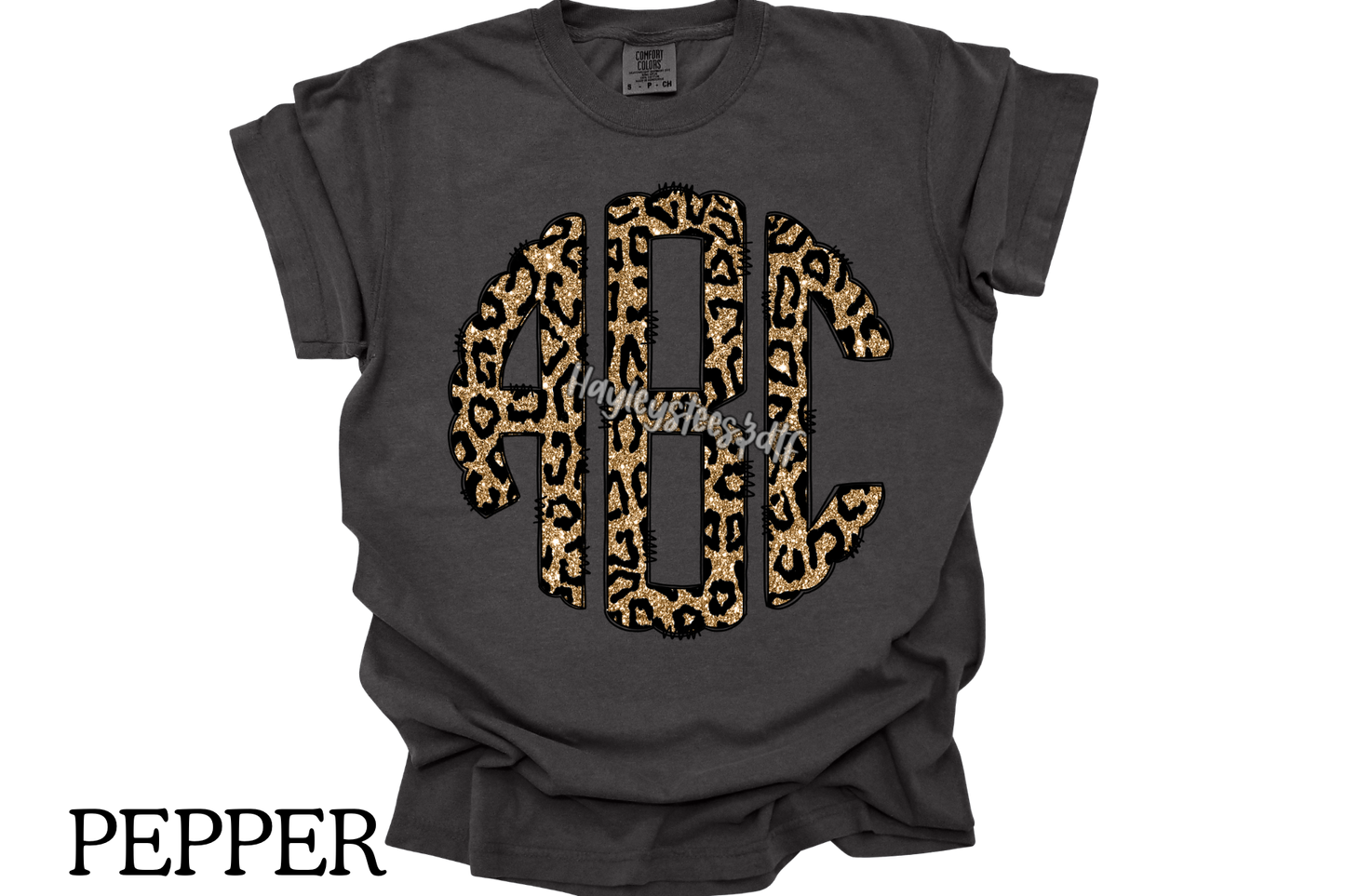 Leopard Scalloped Monogram