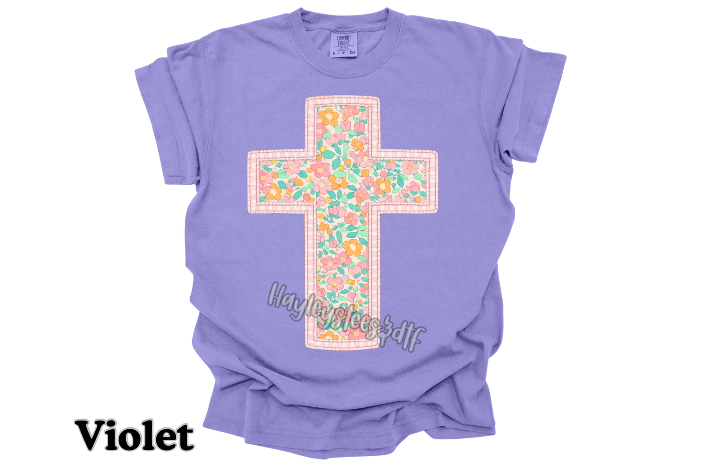 Spring Floral Cross Tee
