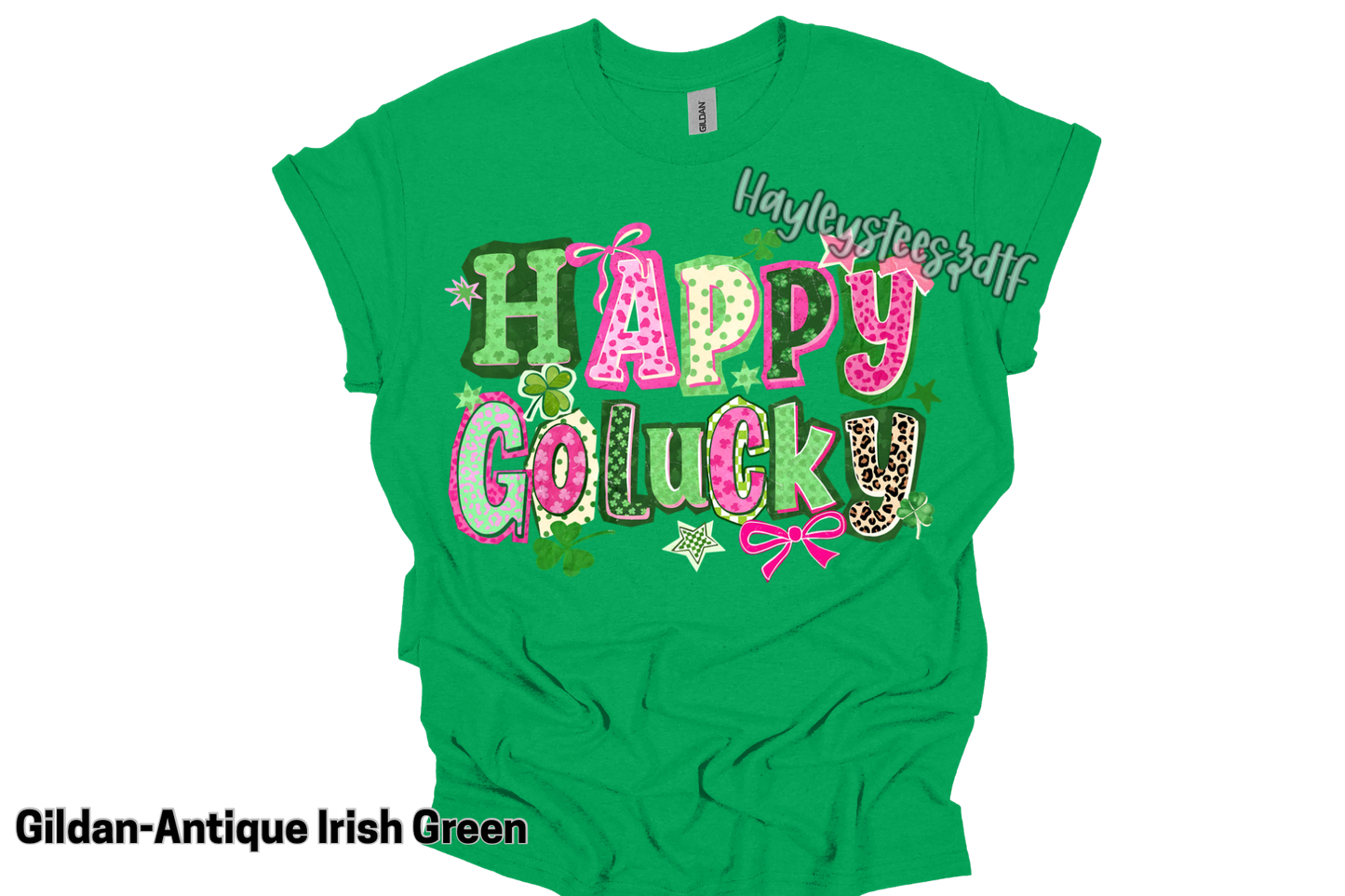 Youth Happy Go Lucky St. Patrick’s Day Shirt – Cute Lucky Shamrock Graphic Tee, Girls Patrick’s Day Shirt, Festive Lucky Clover Tee