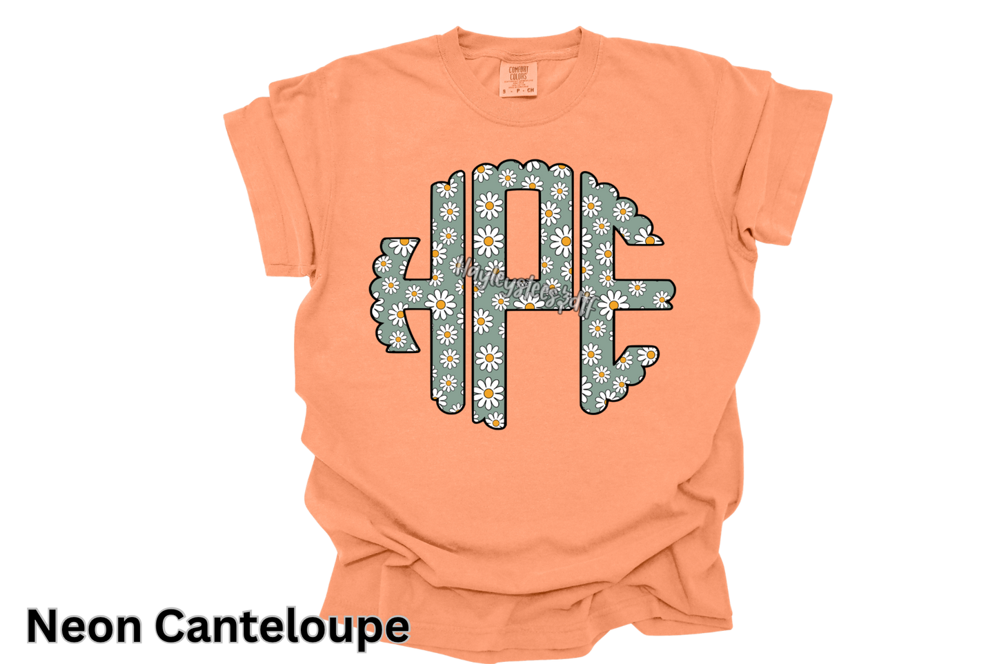 Spring Floral Scalloped Monogram