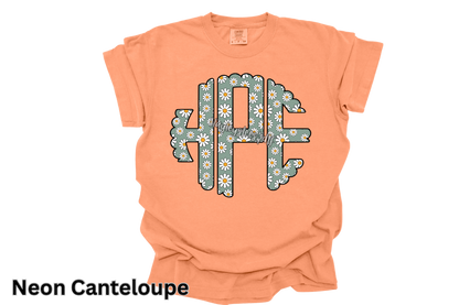 Spring Floral Scalloped Monogram