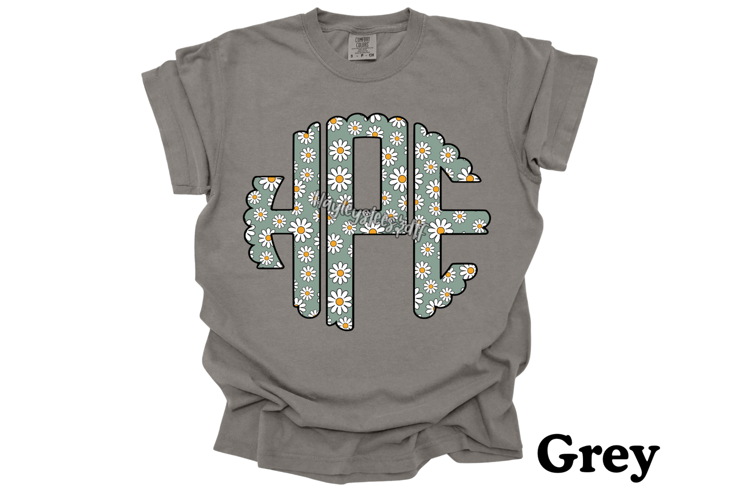 Spring Floral Scalloped Monogram